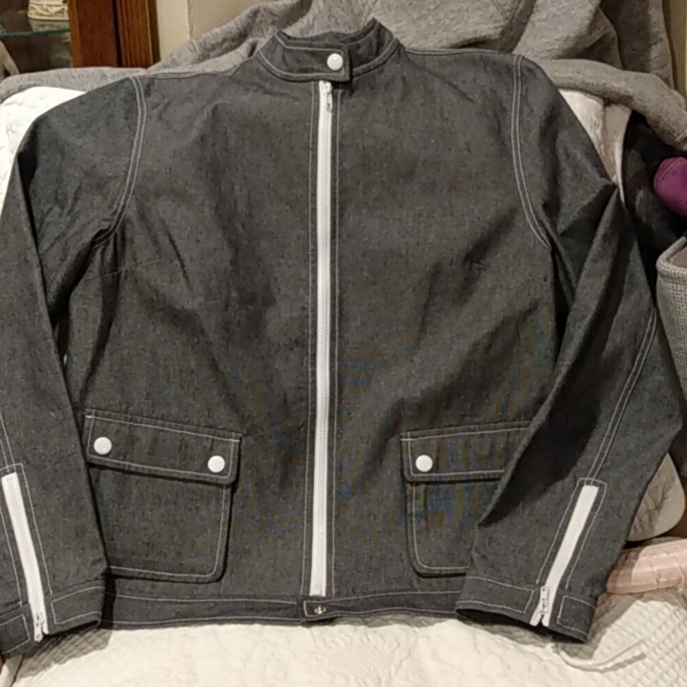 Jax Blue Gray Boutique Blazer Jacket dress up or down